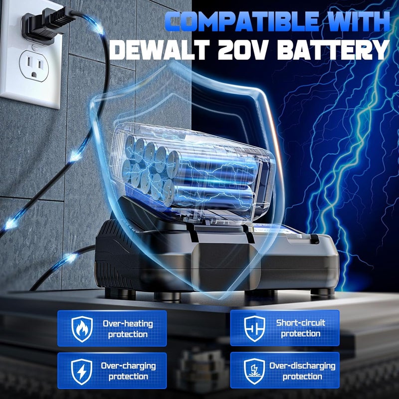 Cerycose Jigsaw Compatible With Dewalt 20v Battery, Cordless jig saw Brushless Motor, 0°- 45° Bevel Cuts, LED Light with 3 Position Orbital Setting (With 5Ah Battery & Charger Station Kit) - Image 3